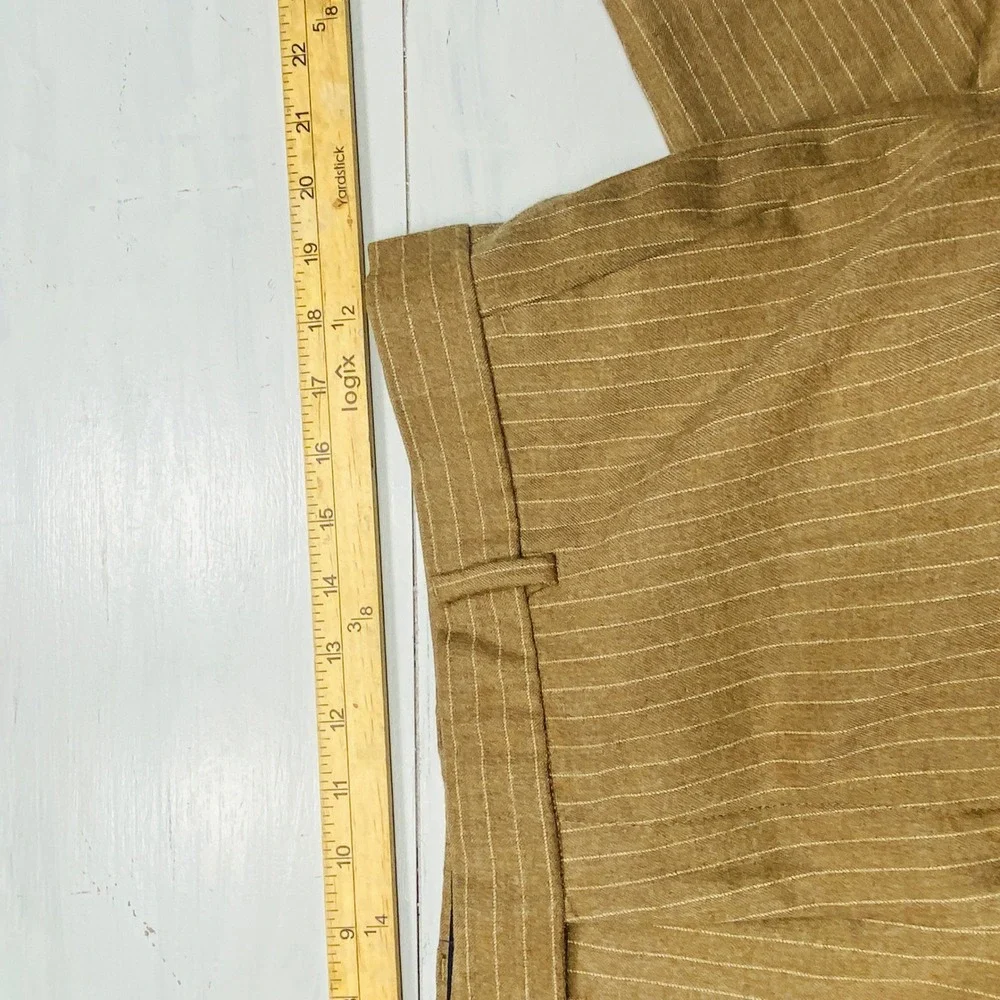 Banana Republic Dress Pants Mens 38x32 Tan Pinstripe Wool Tailored Slim Trousers